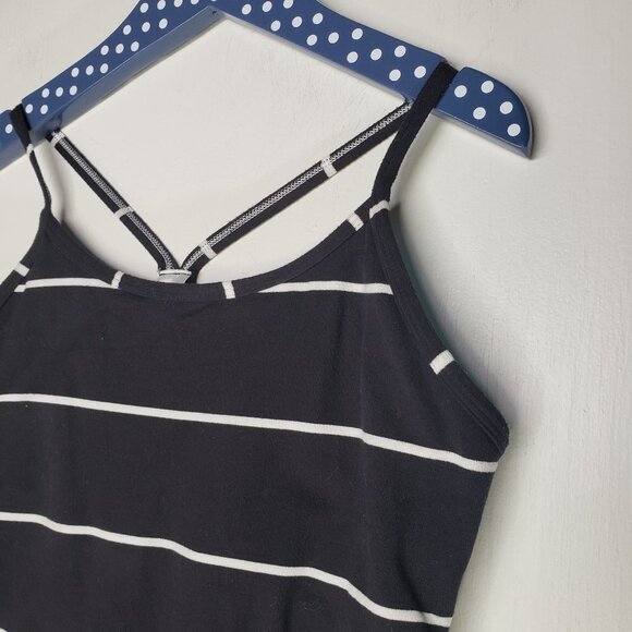 Ivivva Girls Black White Stripe Power Y Tank Top 12 - Picture 2 of 5
